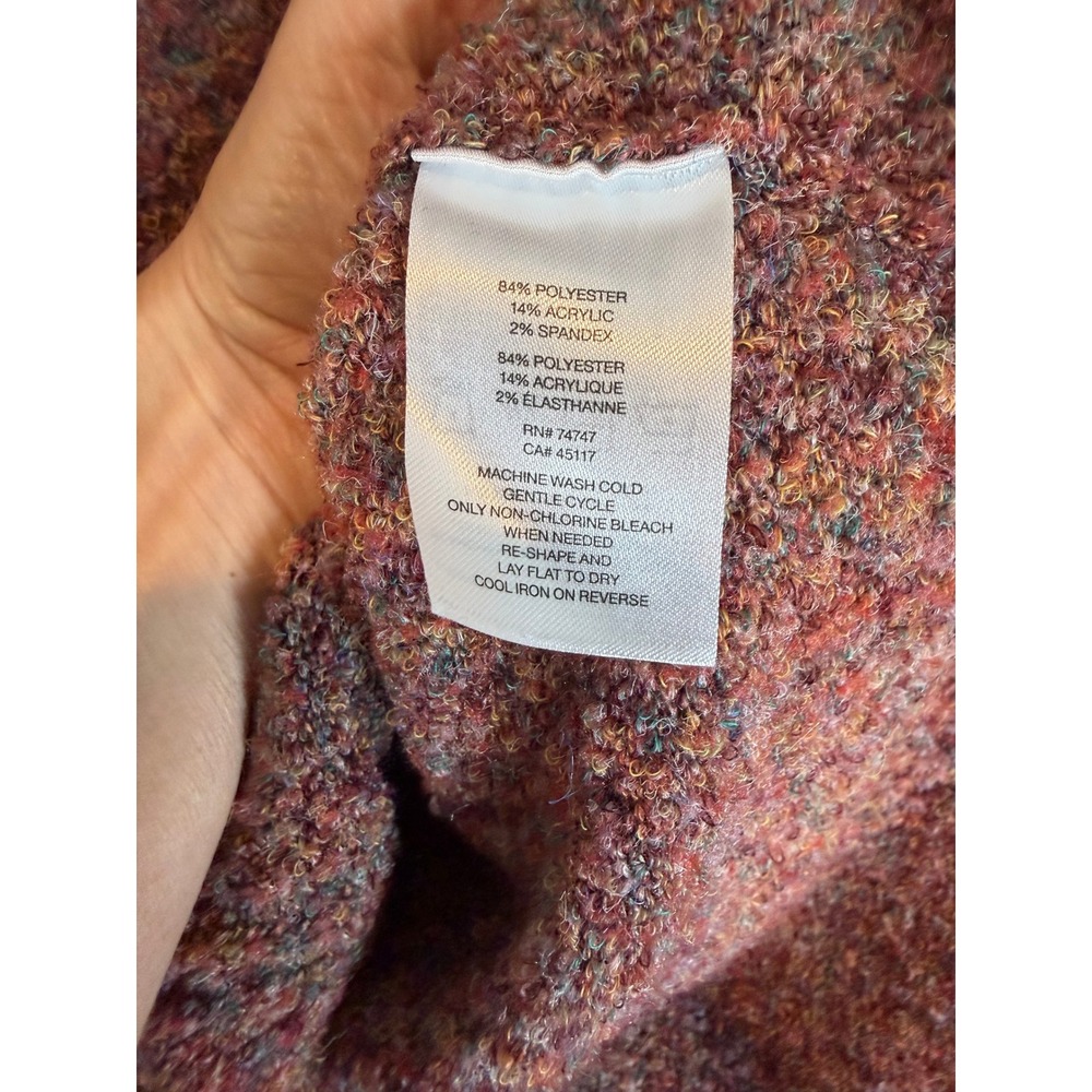 Naturals Reflections Multicolor Bouclé Cowl Neck Pullover Sweater Cozy - Picture 6 of 6